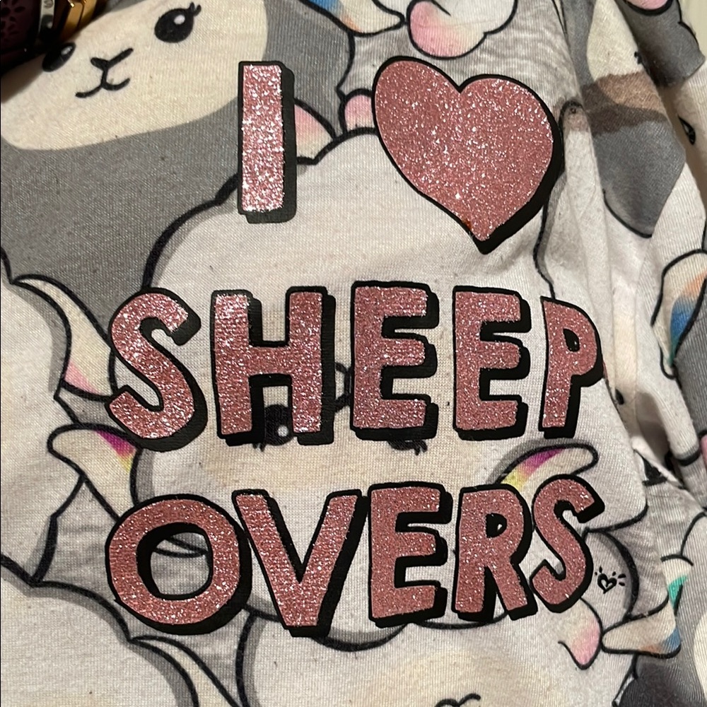 Justice Kids Super Cozy Sheep Hooded One Piece Size 18/20 - Picture 7 of 9